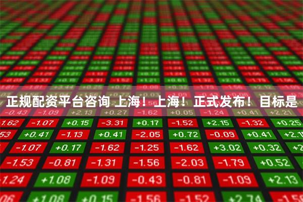 正规配资平台咨询 上海！上海！正式发布！目标是
