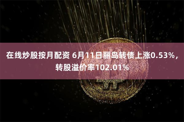 在线炒股按月配资 6月11日丽岛转债上涨0.53%，转股溢价率102.01%