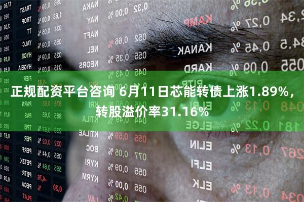 正规配资平台咨询 6月11日芯能转债上涨1.89%，转股溢价率31.16%